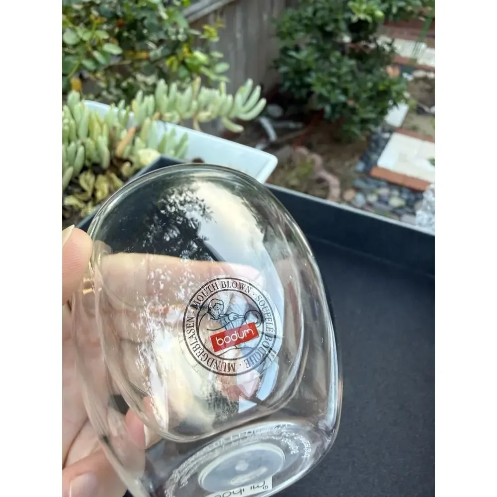 Bodum PAVINA Double Wall Espresso Shot Glasses Clear 2.5 Oz Set of 4 Mouth Blown